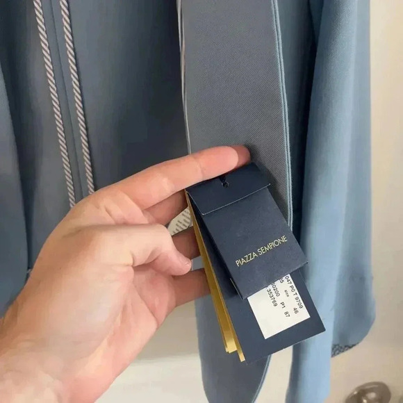 956 NWT Piazza Sempione Blue Suit Jacket Size 46 - Picture 4 of 6